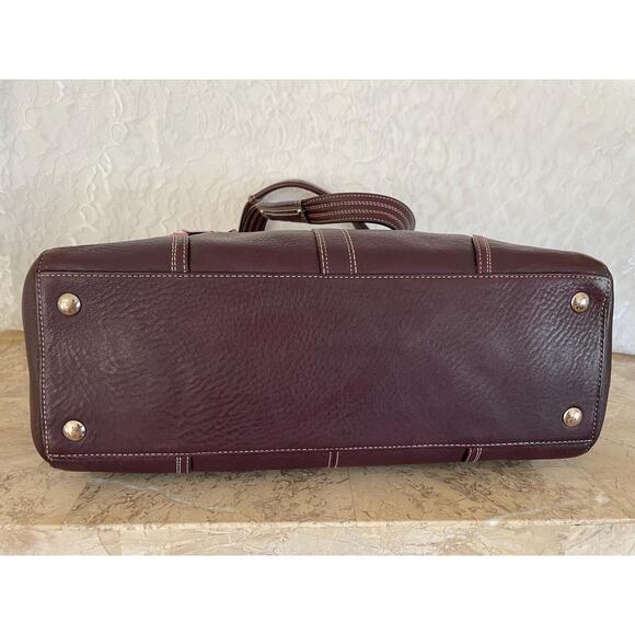 Vintage Coach Plum Penelope large pebble leather shoulder bag tote Serial F13960 - Picture 6 of 10